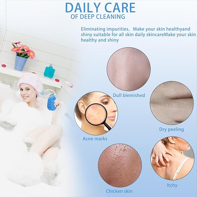 3 Pcs Exfoliating Bath Sponge Soft Shower Sponges for Women Reusable Body Sponges for Men Washing Scrubber