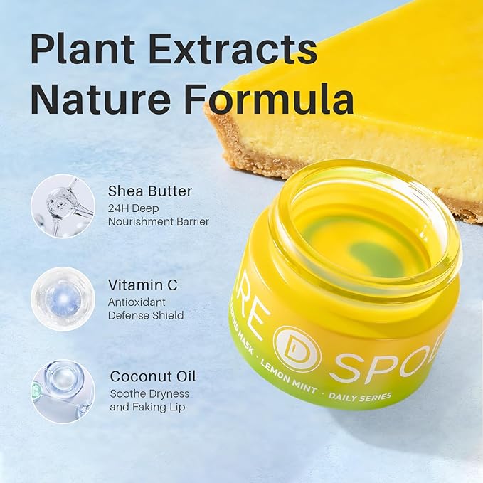 3-in-1 Dual-Color Sleeping Lip Mask Set – Blueberry, Grape and Lemon, Hydration & Repair for Dry Cracked Lips, Infused with Vitamin C, Lip Moisturizer for Nourishing Lips, 1.26 Fl Oz