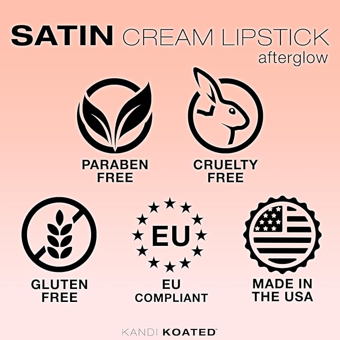 Kandi Koated Satin Lip Color [Afterglow] Soft & Creamy Lipstick Kandi Burruss | Rich Colors, Paraben-Free, Cruelty-Free Creme Lipstick | Beauty & Makeup