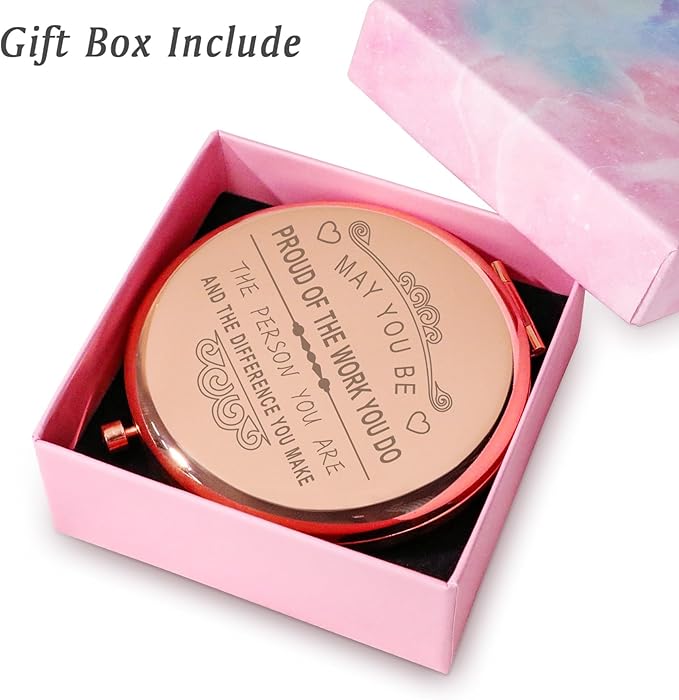 Personalized Gifts for Women Girls, Inspirational Compact Mirrors, 2025 Graduation Gifts for Her, Unique Mothers Day Birthday Gifts for Mom Sister Wife Daughter Niece, Friendship Gifts for Friends