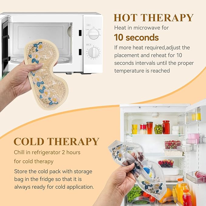 4 PCS Cooling Eye Mask Set - Ice Face Mask with Camellia Essential Oil, Cold Eye Compress and Reusable Gel Pads for Eyes Puffiness, Migraine Headache, Dark Circles, Dry Eyes