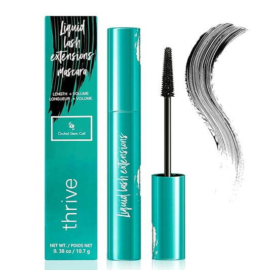 Blackthrives Mascara Liquid Lash Extensions Cosmetics, Premium Waterproof Smudge-Proof Natural No Clumping Thick and Volumising & Lengthening Lasting All Day (Rich Black）