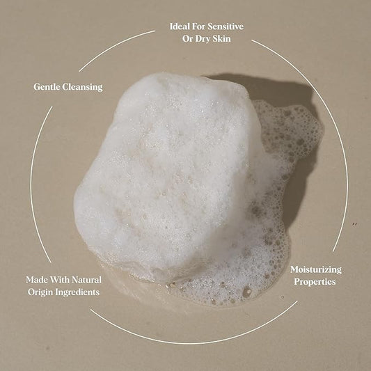 Natural Konjac Sponge Body (White), 1 Count (Pack of 1)