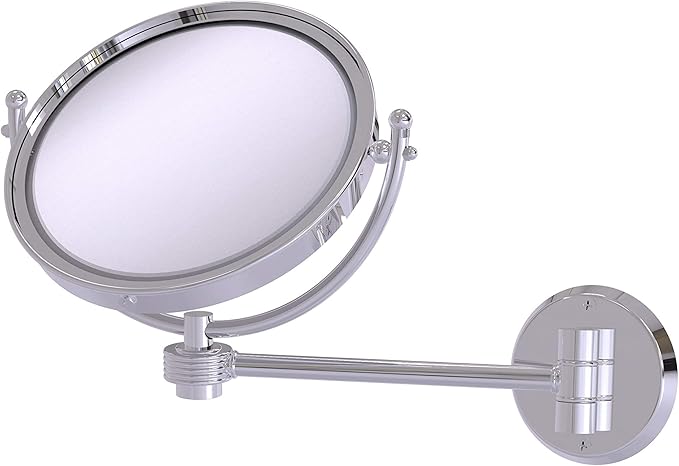 Allied Brass WM-5G/4X-PC 8 Inch Wall Mounted 4X Magnification Make-Up Mirror, Polished Chrome