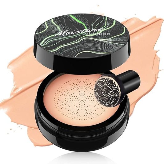 Mushroom Head Air Cushion CC Cream Foundation Moisture Cushion BB Cream for Women & Girls All Skin, Waterproof Full Coverage Self Adjusting Concealer (Nude)