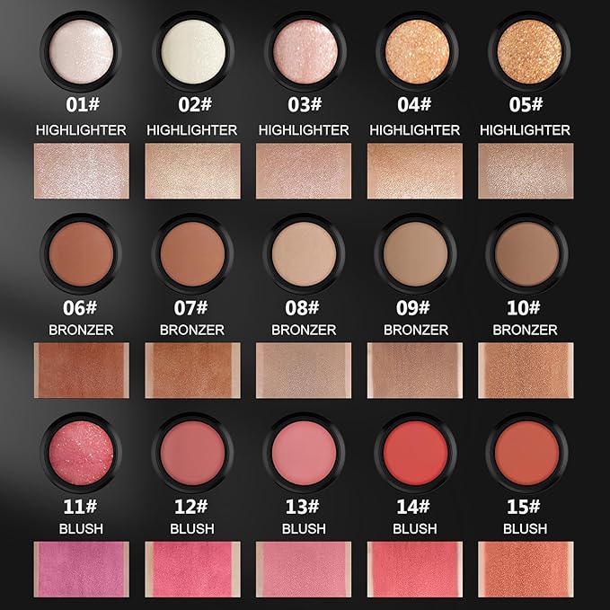 3 Pcs Face Contour Stick Kit, Matte Finish Face Stick Trio with Bronzer Blush Highlighter and Brush, Long Lasting Waterproof Cream Beauty Wand Makeup Set for Sculpt Glowing Face Look (#2, 10, 11)