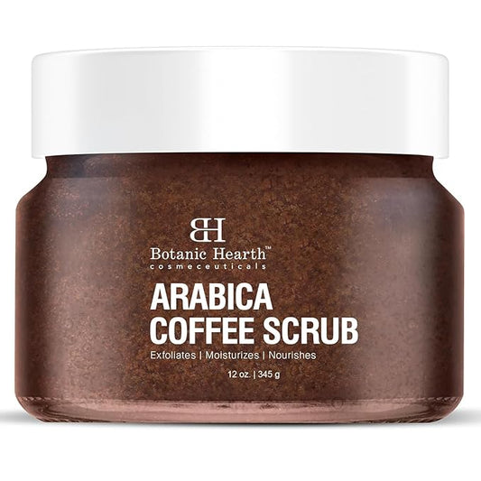 Botanic Hearth Arabica Coffee Body Scrub Exfoliating Body Scrub act as Body Exfoliator & helps with Moisturizing Skin, Acne, Cellulite, Dead Skin Scars, Wrinkles 12 oz