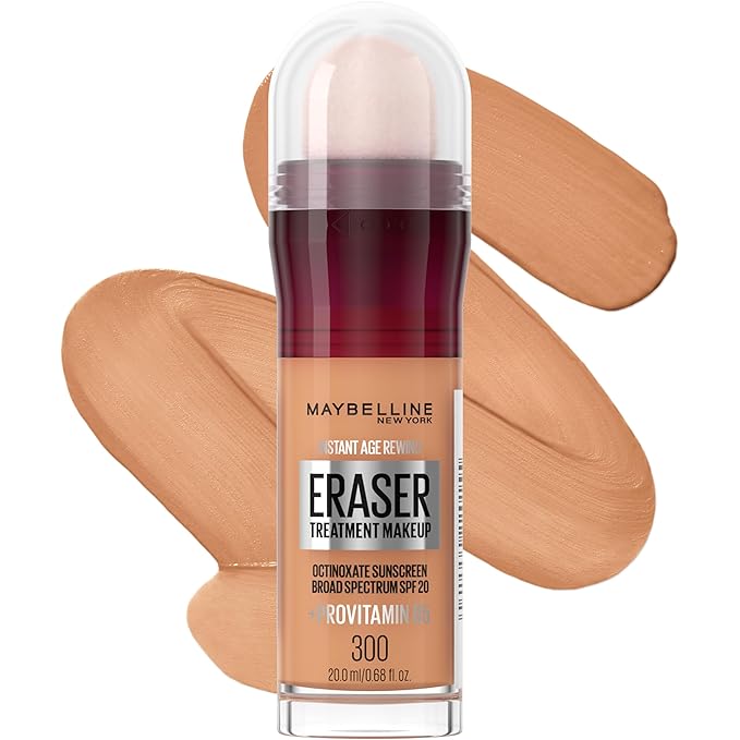 Maybelline Instant Age Rewind Eraser Foundation with SPF 20 and Moisturizing ProVitamin B5, 300, 1 Count (Packaging May Vary)