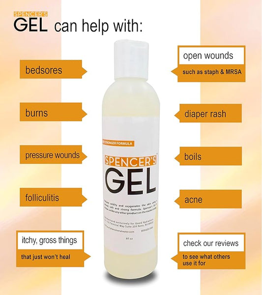 Spencer's Gel Alkaline Formula (4 oz) Since 2004 The Only High-pH Solution for Stubborn Skin Issues (Boils, Furuncles, Ulcerations, Pressure Wounds, etc.) Non-Stinging, Fast-Acting