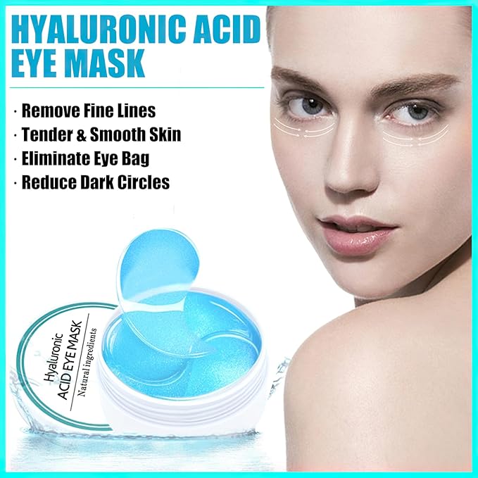 MIELIKKI 60 Pcs Under Eye Patches, 24K Gold Eye Masks, Collagen Anti Aging Eye Gel Pads, Moisturizing Eye Treatment for Puffy Eyes, Dark Circles, Wrinkles, Fine Lines, HYALURONIC ACID