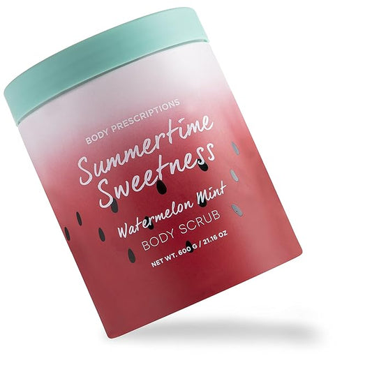 Body Prescriptions Exfoliating Body Scrub – Body Cleanser for Nourished, Ultra-Smooth Skin, Minty Watermelon Bliss