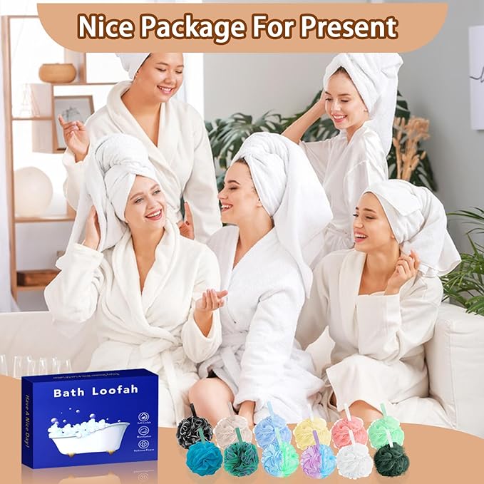 Bath loofah,Bath Sponge,Shower loofahs Shower Sponge for Women and Men,Pack of 6