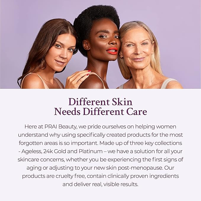 PRAI Beauty Ageless Day and Night Neck Creme Set | 1 Throat & Decolletage Day Creme and 1 Throat & Decolletage Night Creme | Skin Tightening Cream Set for Instantly Ageless Neck | 1.7 Oz Each
