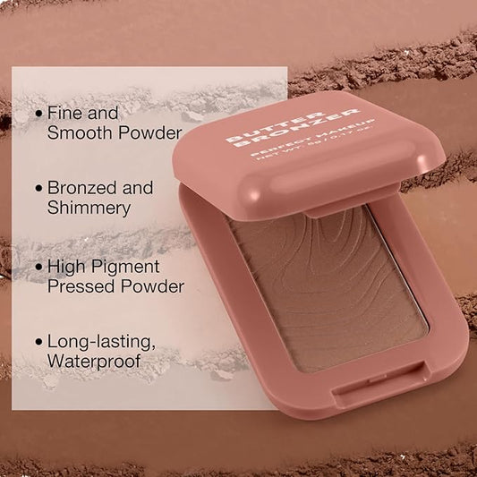 Boobeen Soft Matte Bronzer, Contour Palette for Face, Bronzing & Blush Powder for Contouring, Long-lasting Buildable Bronzed Shimmer