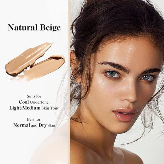 FV Moisturizing Foundation with Translucent Setting Powder, Long Lasting & Natural Finish, Lightweight Foundation Makeup Set for Dry/Combination Skin, Nourishing Beige & Shimmer Sheer
