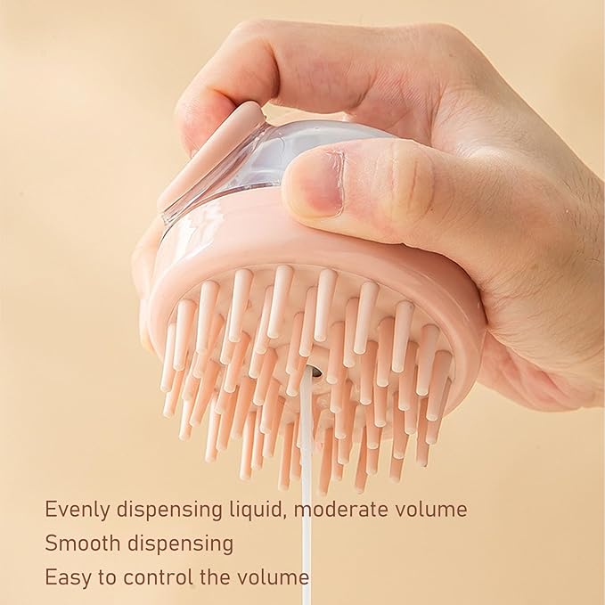 Exfoliating Shower Scrubber, Lathers Well Silicone Body Scrubber Shampoo Dispenser for Bath for Women Men