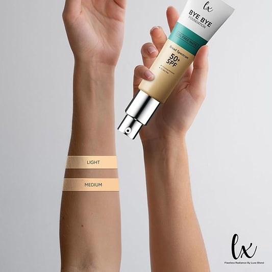 Lx Blend Bye Bye Foundation Oil Free Matte Coverage Moisturizer With SPF 50 (LIGHT) 1 FL OZ