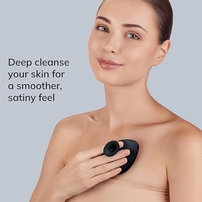 Body Brush | 4 in 1 | Cleansing Brush for The Entire Body | Professional Deep Cleaning | Soft Silicone Bristles | Ergonomic Two-Finger Design | Cleanses & Massages