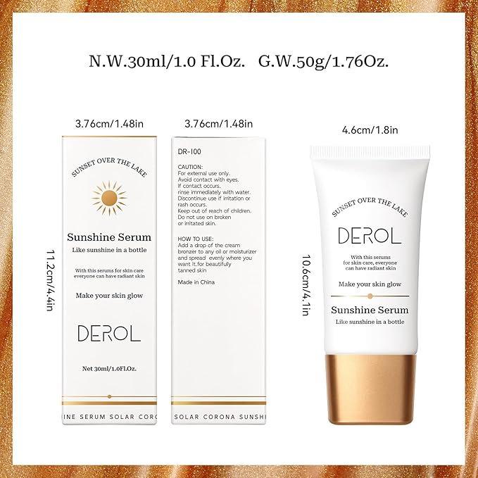 Bronzing Drops, Lightweight Non-greasy Liquid Bronzer for Face & Body, Glow Bronzing Serum for Flawless Skin & Radiant Finish (DEEP BRONZE)