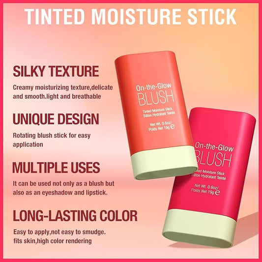 MIELIKKI Cream Blush Stick for Cheeks, Multi-Use Moisturizer Stick Blush, Luxuriously Blendable Color, Natural Dewy Finish, Soft Pink Blush Color, Long Lasting, Waterproof