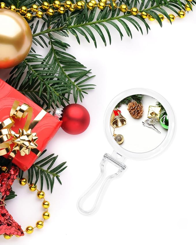 1X/30X Magnifying Mirror for Travel with Handle, Double Sided Hand Mirror with 1X/30X Magnification and Tweezers, Foldable Portable Handheld Magnifying Mirror for Makeup, Shaving, Travel