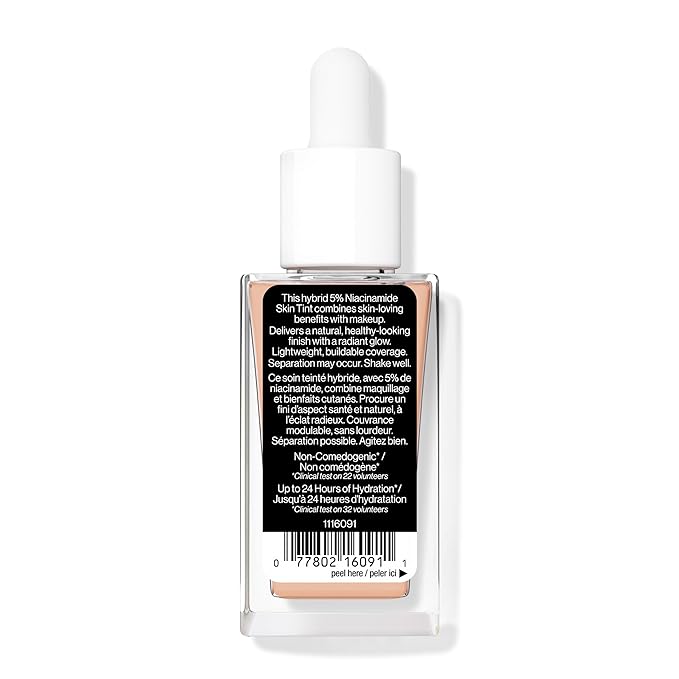 wet n wild Bare Focus Skin Tint, 5% Niacinamide Enriched, Buildable Sheer Lightweight Coverage, Natural Radiant Finish, Hyaluronic & Vitamin Hydration Boost, Cruelty-Free & Vegan - Rosy Light