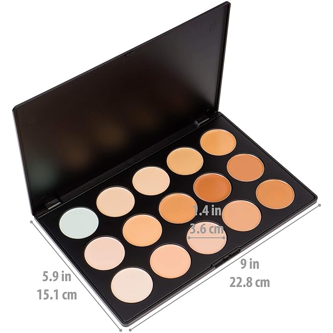 SHANY CONTOUR CAMO Professional Cream Foundation, Foundation Primer,Camouflage Concealer Makeup Palette - 15 Color Face Palette