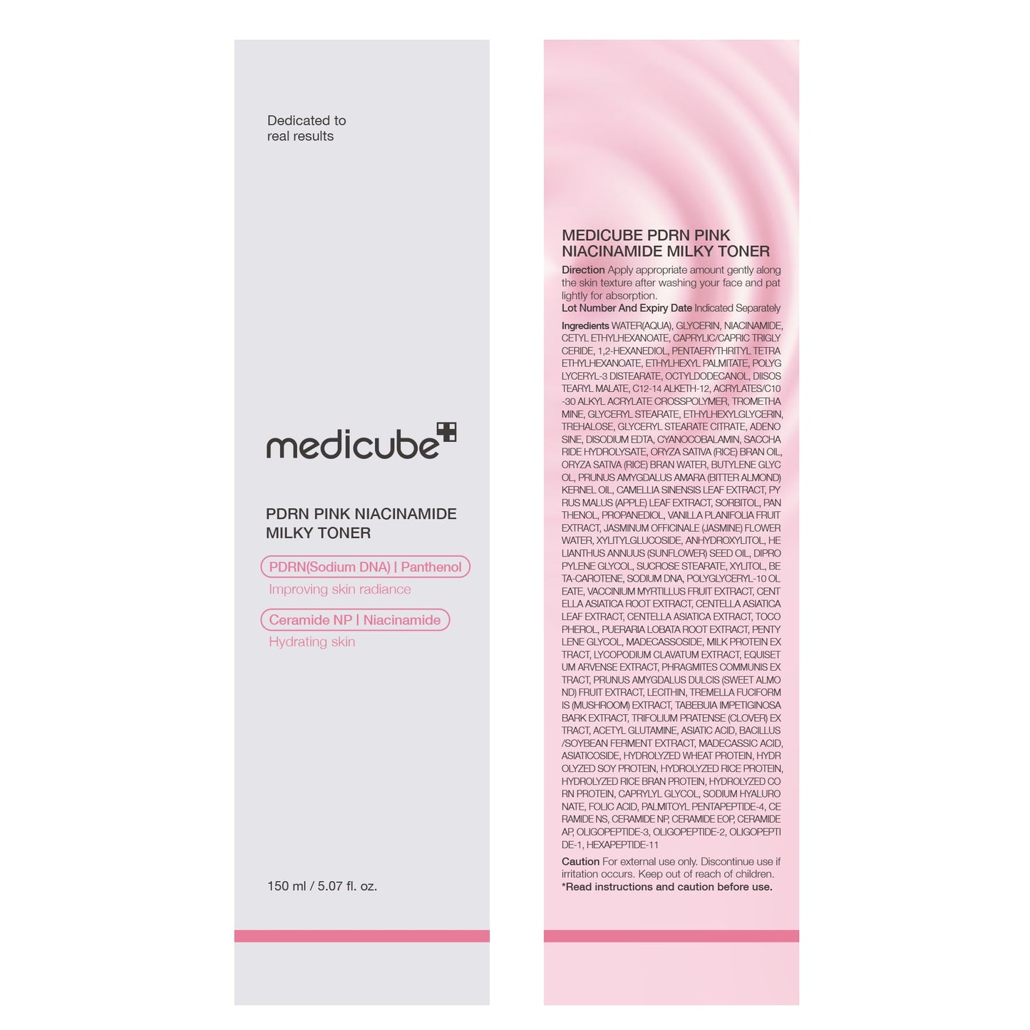 medicube PDRN Pink Niacinamide Milky Toner for Hydrating, Moisturizing, Soothing, Ceramide, Peptide, Glass Glow Skin, Korean Skincare | 150ml 5.07 fl. Oz.