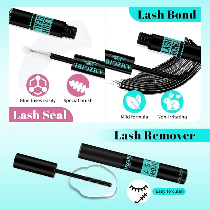 Lash Clusters Kit 280pcs Lashes extensxion Wispy Kit 50D D Curl with Bond&Seal Waterproof,Lashes Glue Remover,Lash Tweezers Tools for Eyelash Extension Kit(50D,9-18mmMIX Kit)
