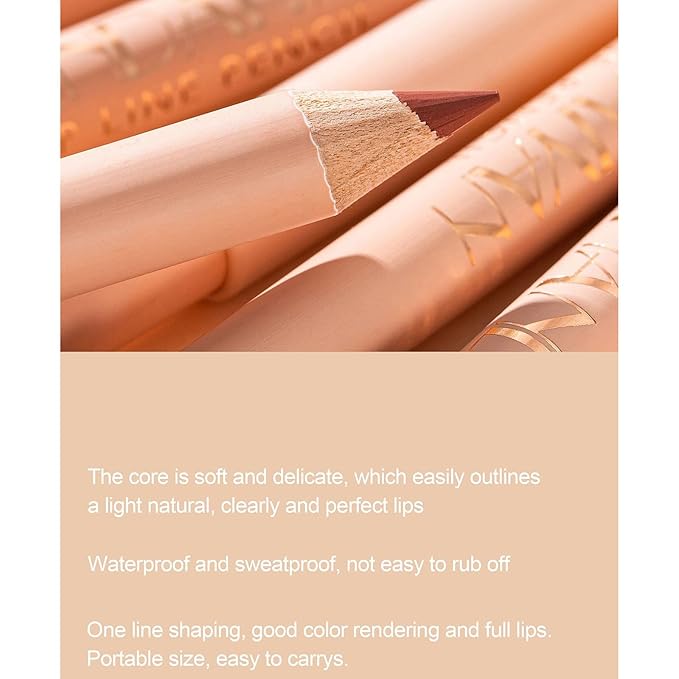 12 Colors Matte Lipstick Long-lasting Lip Liner Pen Set Waterproof Non-stick Lip Liner Pencil 1.2g*12 Easy to Apply