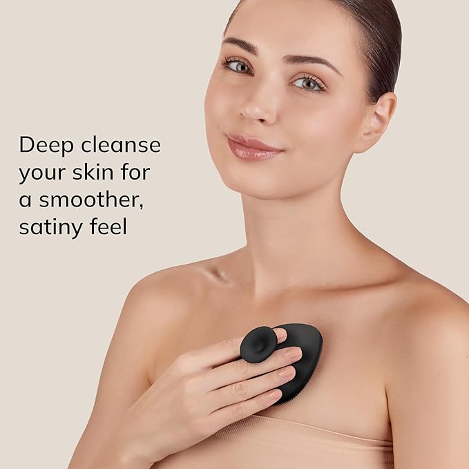 Body Brush | 4 in 1 | Cleansing Brush for The Entire Body | Professional Deep Cleaning | Soft Silicone Bristles | Ergonomic Two-Finger Design | Cleanses & Massages