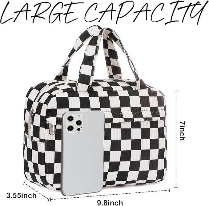 Makeup Bag for Women Cosmetic Bag Large Make Up Organizer Travel Toiletry Bags Waterproof Zipper Tote Pouch Purse for Girls