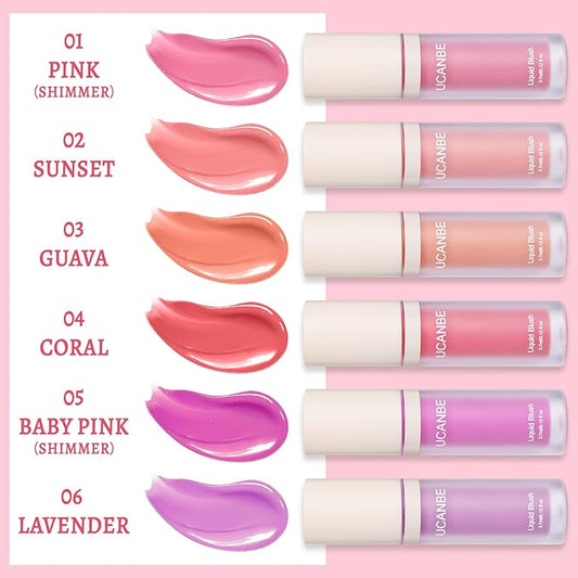 UCANBE Liquid Matte Blush Makeup for Cheeks, Highly Pigmented, Long Lasting, Anti-scratch, Natural-Looking, Daily Use Makeup Blush Suitable for Women Girls(06 Lavender)