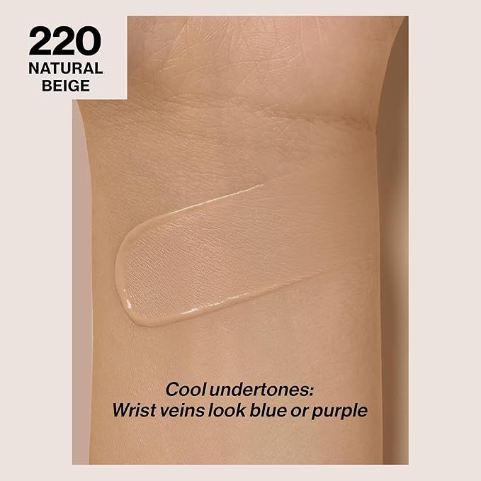 Revlon Liquid Foundation, ColorStay Face Makeup for Combination & Oily Skin, SPF 15, Medium-Full Coverage with Matte Finish, 220 Natural Beige, 1 Fl Oz