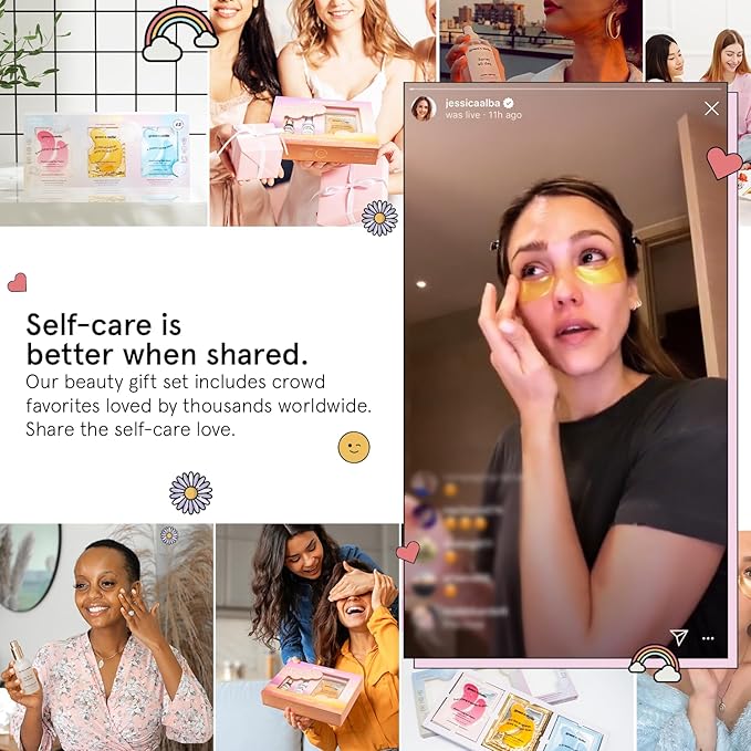 grace & stella Award-Winning Skin Care Set - Stocking Stuffers for Teen Girls, Christmas Gifts for Women - Travel Essentials with Gold Eye Masks, Hyaluronic Acid Serum & Rose Spray, Beauty Gift Set