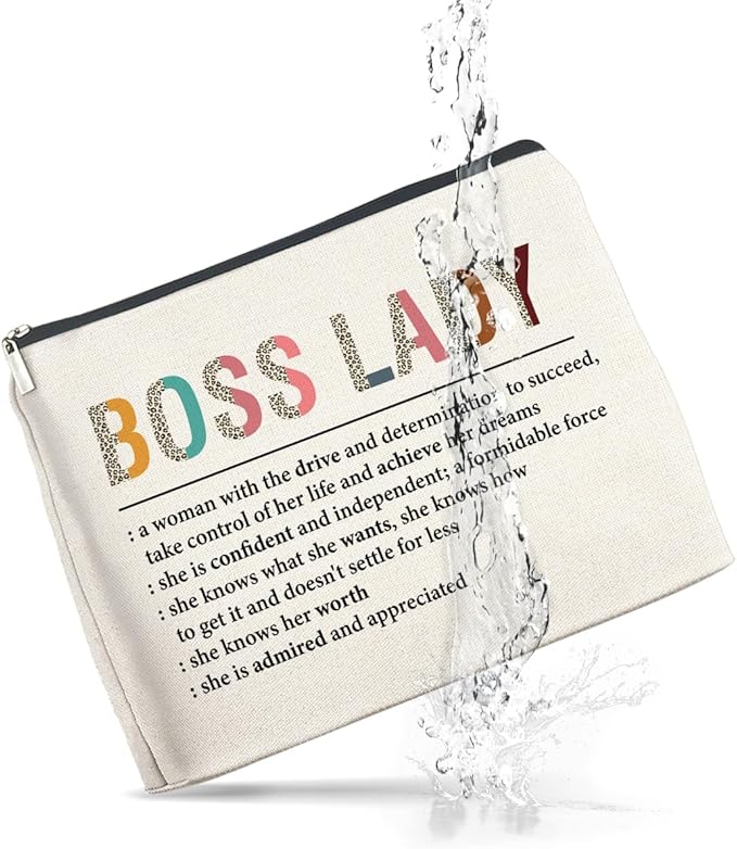 Makeup Bag Boss Lady Gifts for Women Female, Thank You Gifts for Boss Lady Definition Cosmetic Bag Zipper Makeup Pouch