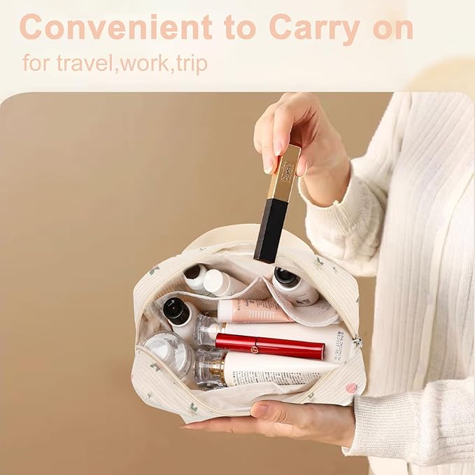 Makeup Bag for Women Cosmetic Bag Large Make Up Organizer Travel Toiletry Bags Waterproof Zipper Tote Pouch Purse for Girls