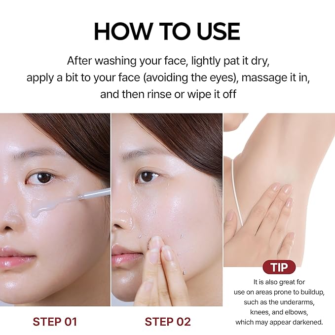Peel Shot Glow Black Rice Peeling Ampoule, Soft Exfoliating Face and Body Scrub Dead Skin Cells, Blackheads Remover for All Skin Types korean skin care 80ml
