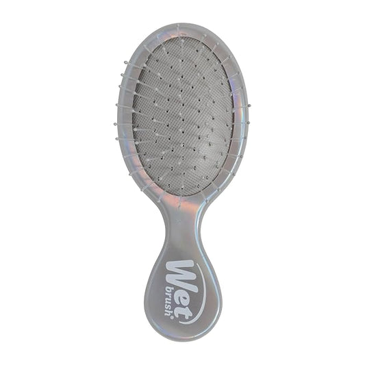 Wet Brush Mini Detangler Hair Brush, Chrome (Iridescence Icon), Detangling Travel Hairbrush, Ultra-Soft IntelliFlex Bristles Glide Through Tangles with Ease, Pain-Free, All Hair Types, Limited Edition