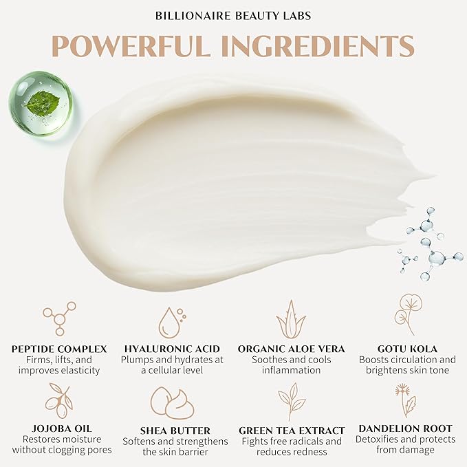 Peptide Collagen Promoting Cream with Hyaluronic Acid – Peptide Face Moisturizer, Hydrating, Non-Greasy, for Firming, Smoothing, Younger-Looking Skin, Fragrance-Free