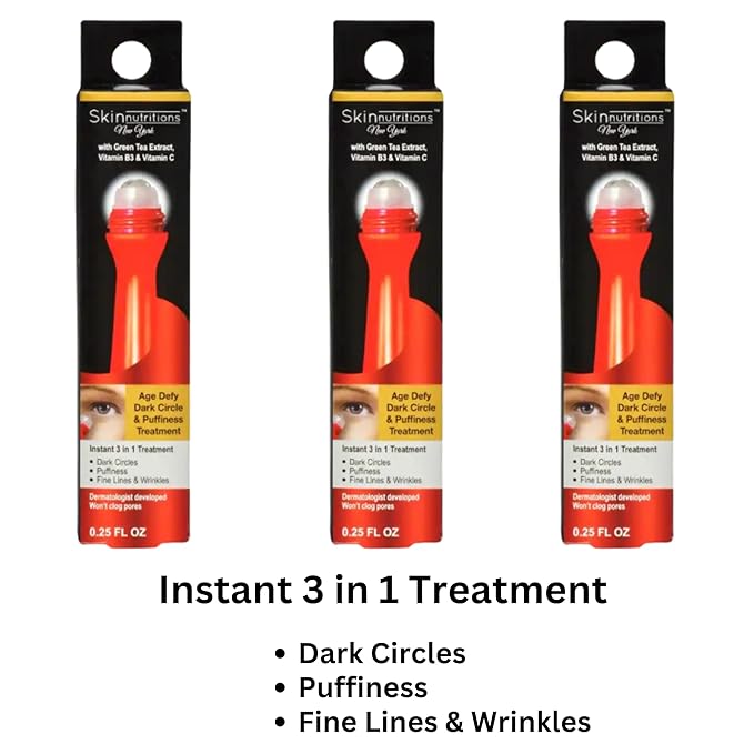 Age Defy Dark Circles, Puffiness, and Fine Lines & Wrinkle Serum with Peptides, Vitamins, and Green Tea Extract