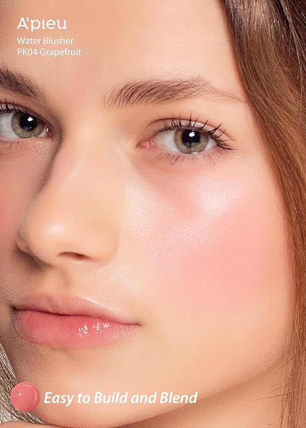 A'PIEU Juicy-Pang Water Blusher [PK04] (0.31 fl oz) - Dewy-Liquid Cheek Color with Fruity Tint and Soft Blendable Texture. Fruit Extract Blend, Rose Flower Water.