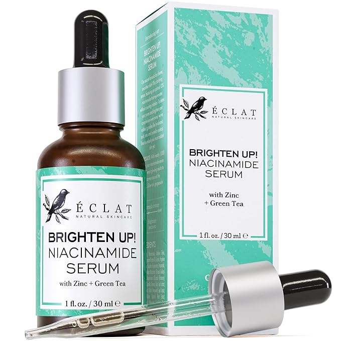 Eclat Skincare Clarifying Niacinamide Serum - 12% Niacinamide with Zinc PCA & Hyaluronic Acid - Hydrating & Soothing Formula - Facial Serum for Minimizing Pores - Stocking Stuffers for Women 1 Fl Oz