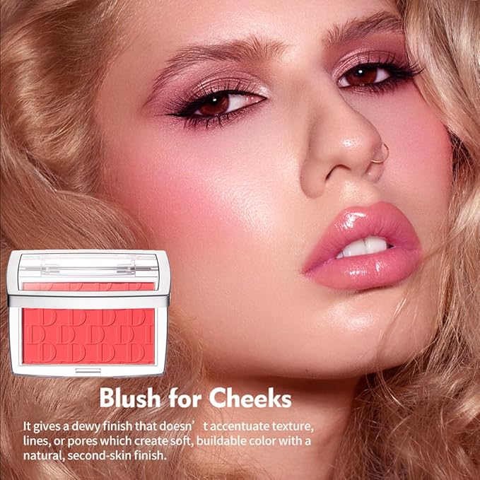 Blush Powder Palette, Multi-Use Matte Makeup Blush Palette for Cheeks, Eyes, Long-Lasting, Natural Look, Complements All Skin Tones, Vegan, High Pigmented (Cherry, Normal)