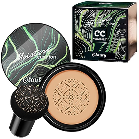 Mushroom Head Air Cushion CC Cream Foundation, BB Cream Concealer Lasting Makeup Foundation, Waterproof Oil Control Long-Lasting Nude Makeup, Even Skin Tone Primer