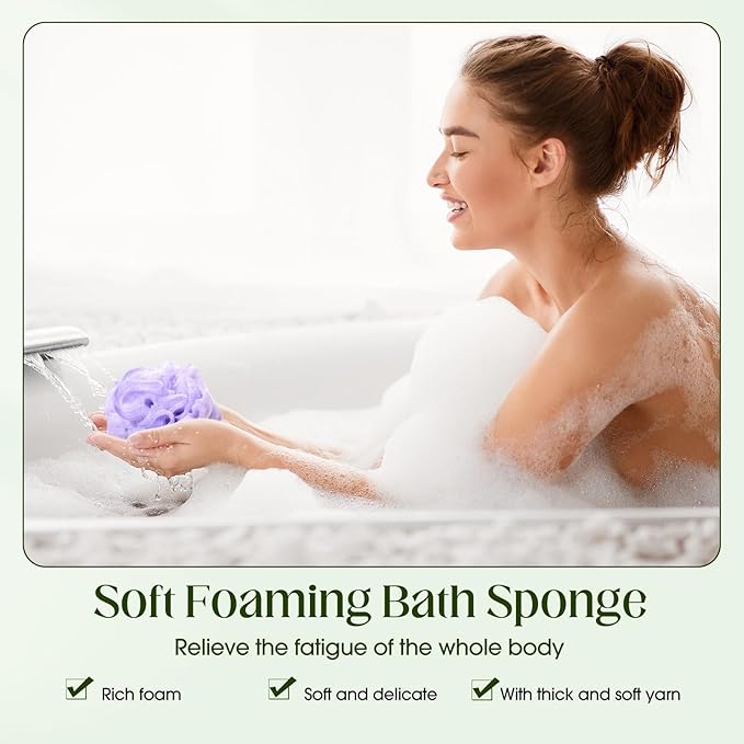 Sunnyray 100 Pcs Loofahs Bulk Small Bath Shower Loofahs 20g Travel Size Soft Sponges for Women Men Travel Cleaning Wash Puff Bathing Accessories Shower Pouf Mesh Set