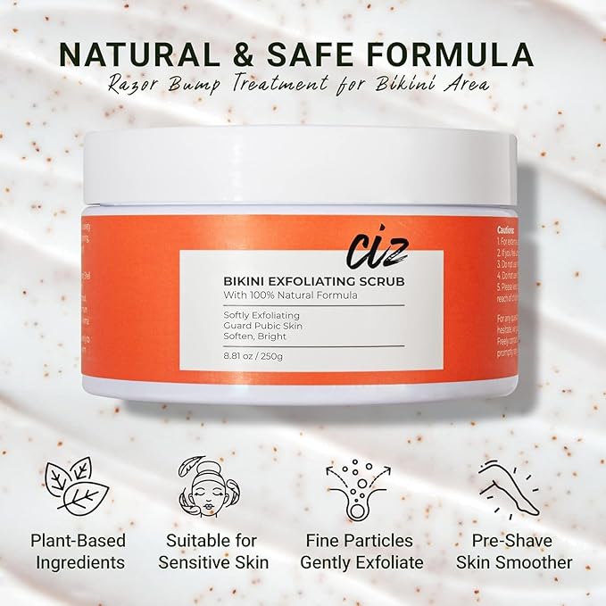 Bikini Area Exfoliator, Exfoliating Scrub for Bikini Area, Ingrown Hair Treatment for Bikini Area, Razor Bump Treatment for Bikini Area, Sugar Scrub for Bikini Area, Shaving Exfoliator Scrub for Women