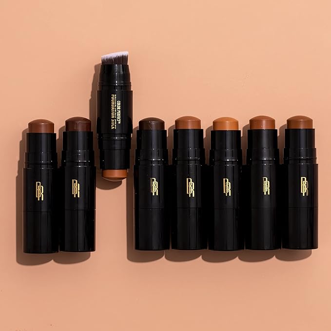 Black Radiance Color Perfect Foundation Stick with Soft Brush Applicator Duo – Buildable, Blendable Versatile Pigment-Rich Formula - Beautiful Bronze