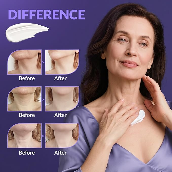 Neck Firming Cream, Wrinkle Cream for Women, Retinol Moisturizer with Collagen and Hyaluronic Acid for Neck, Face and Décolleté, 1.76 fl oz