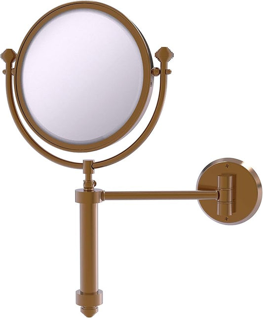 Allied Brass SB-4/2X Southbeach Collection Wall Mounted 8 Inch Diameter with 2X Magnification Make-Up Mirror, Brushed Bronze